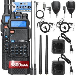 Baofeng M-5R 워키토키, 에어 밴드, 무선 복사 주파수, 장거리 AM 햄 UV-5R, K5 양방향 라디오, 3800mAh 배