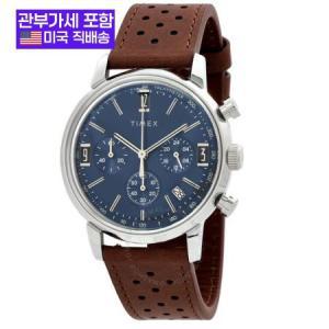 TIMEX Marlin 크로노그래프 쿼츠 블루 다이얼 남성용 손목시계 TW2W10200VQ [관부