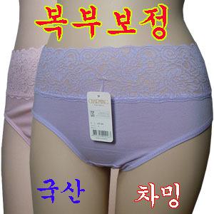 SP201 국산 차밍 면 여성 복부보정 허리 레이스팬티