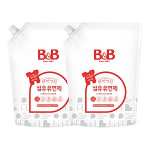 비앤비 섬유유연제 베르가못 리필, 1.5L, 2개