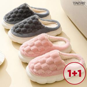 [BFL]1+1 남여 겨울슬리퍼 미끄럼방지 털실내화 패브릭 벌집 털슬리퍼 23SLIPPER_HIVES