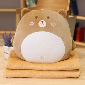 므뮤 인형 쿠션 + 투인원 회사 학생 무릎 담요 A4 혼합색상 쿠션(38cm) 담요(1.7 x 1m)