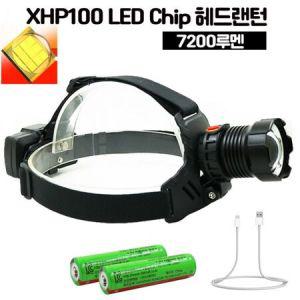 XHP100칩 LED 충전식 줌 해루질 캠핑 헤드램프 랜턴 헤드랜턴 7200루멘 DJD28