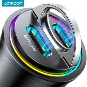 Joyroom 차량용 고속 USB C 충전기 모든 금속 초고속 차량용 충전기 아이폰 15 미니 PD 45W 듀얼 USB C 차