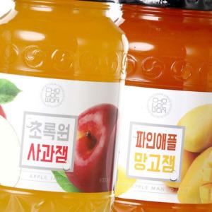 사과쨈 초록원 사과잼 1kg+ 파인애플 망고 잼 1kg 대용량 망고쨈