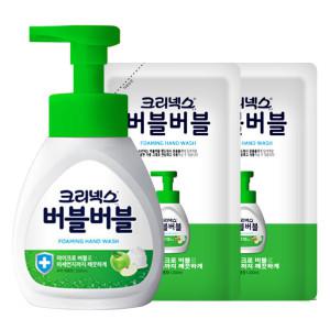 크리넥스 버블버블 핸드워시 퓨어애플 용기 250ml+리필x2개