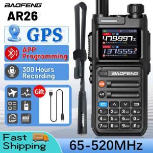 BAOFENG AR 26 GPS 무전기 워키토키 장거리 휴대폰 앱 블루투스 프로그래밍 멀티 에어 밴드 무선 복사 주파수 햄 라디오