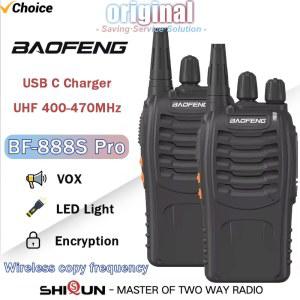 Baofeng BF 888S 프로 무전기 워키토키 USB C 충전기 무선 복사 주파수 장거리 5W UHF 400 470MHz 양방향 라디오 2/4