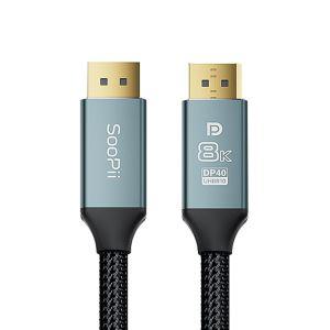 Soopii VESA 8K 40Gbps DP to 2.1 DP40 3mDP케이블 DP영상선 HDMI 모니터 노트북용 복합기 전송