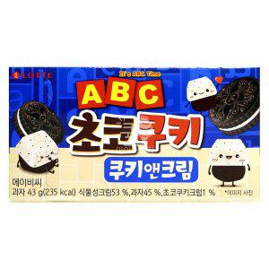 ABC 초코쿠키 쿠키앤크림 43g  6개 (반품불가)