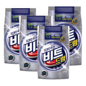 비트 2.5kg 드럼용 파우치 4개입 라이온코리아 세제