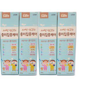 키즈세이프 키즈 충치케어 치약 푸르티민트향 60g 4입