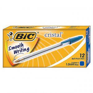 BIC 크리스탈볼펜 1.0mm 청 12개입