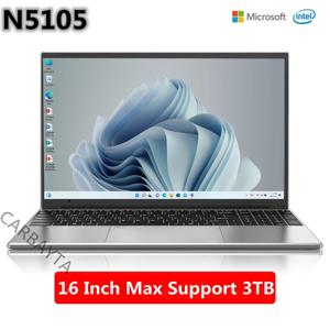 16 인치 노트북 인텔 N5105 넷북 비즈니스 오피스 12GB RAM 최대 3072GB SSD Pc 게이머, 윈도우 10 11 프로 게이밍 노트북 휴대용