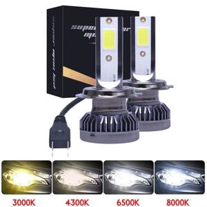 LED 자동차 헤드라이트 전구, H7, 12000LM, 80W, 미니 H1, H4, H8, H9, H11 헤드램프 키트, 9005, HB3, 9006, HB4, 자동 안개등, 6000K, 12V 라이트, 2 개