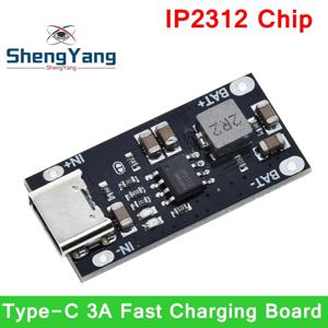 TZT C 타입 USB 입력 고전류 3A 폴리머 삼원 리튬 배터리 고속 충전 보드, IP2312 CC/CV 모드, 5V ~ 4.2V