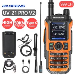 Baofeng UV-21 프로 V2 무선 복사 주파수 트라이 밴드, 강력한 방수 장거리 UV-5R, 22 프로 S22, C타입 양방향 라디오