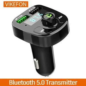 LED MP3 차량용 블루투스 무선 어댑터, FM 핸즈프리 블루투스 호환 5.0 송신기, 3.1A QC3.0 PD C타입 듀얼 USB 충전기