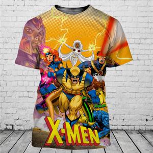 X MEN 남녀공용 만화 3D 프린트 디즈니 티셔츠, 반팔 캐주얼 스타일, 여름 캐주얼 스트리트웨어 티 탑