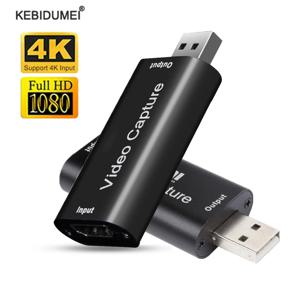 PS4 게임 DVD 카메라 녹화 라이브 스트리밍용 그래버 녹음기, 4K 비디오 캡처 카드, USB2.0 HDMI 호환, 1080P 60fps