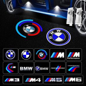 2 LED 자동차 문짝 로고 엠블럼 스타일링, BMW M 퍼포먼스 F12 F13 F30 E60 E65 F18 E63 F01 F02 X1 X3 X6 4 5 6 7 시리즈 액세서리