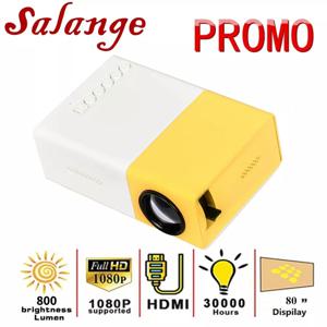 Salange YG300 빔프로젝터 미니 홈시어터 미니 LED 프로젝터 máy chiếu  lcd projector beam Yg300 업그레이드 버전 600 루멘 320x240P HDMI 호환 USB 오디오 홈 미디어 플레이어 비머