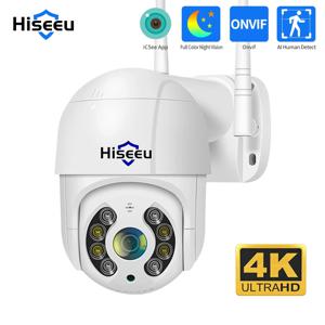 Hiseeu 야외 와이파이 IP 카메라, 스피드 돔, 5X 디지털 줌, 5MP, 3MP, 1080P Wiress 비디오 CCTV 감시 카메라, iCsee, 4K, 8MP, PTZ