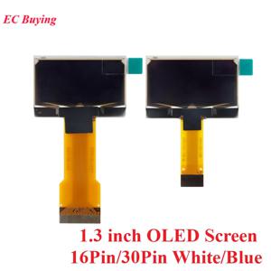 OLED 스크린 12864 LCD LED 디스플레이 모듈, SPI, I2C 병렬 인터페이스, 흰색, 파란색, 16 핀, 30 핀 커넥터, 1.3 인치, 128x64 SH1106, 1.3 인치