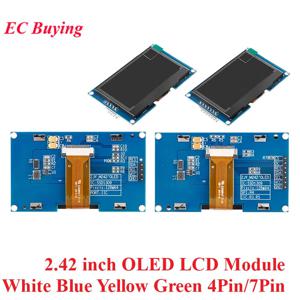 아두이노용 OLED 모듈, 2.42 인치 12864 스크린 LCD LED 디스플레이 모듈, 128x64 SSD1309 SPI/IIC I2C 인터페이스, 4 핀 7 핀, 2.42 인치