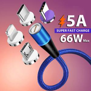 안드로이드용 마그네틱 USB C타입 케이블, SFC 3A 고속 충전, 아이폰 샤오미 삼성 OPPO 마이크로 USB 자석 USB 케이블, 화웨이 3A