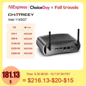 Chatreey 팬리스 미니 PC 게이밍 데스크탑 컴퓨터, 인텔 i5 1145G7 1235U, i7 1255U, TK11-F, TK12-F, 3x4K @ 60GHz 지지대 NVME SSD