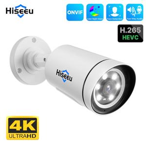 Hiseeu 야외 POE 감시 오디오 CCTV, 가정용 보안 거리 모션 알람, 컬러 나이트 비전, ONVIF 카메라, 4K 8MP IP 카메라