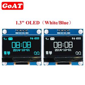 아두이노용 IIC OLED LED 12864 LCD 스크린 보드, 1.3 인치 OLED 모듈, 1.3 인치 디스플레이 모듈, 화이트, 블루 128X64 I2C SSD1306, 1.3 인치