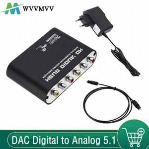 WvvMvv AC3 오디오 디지털-아날로그 5.1 채널 스테레오 DAC 컨버터, 광학 SPDIF 동축 AUX 3.5mm-6 RCA 디코더 앰프