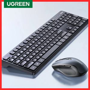 UGREEN 무선 키보드 마우스, 2.4G 영어 러시아어 키캡, 맥북 태블릿 사무실 PC 액세서리, 마우스 104 키캡 키보드