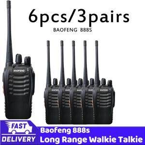 BF 888s UHF 400-470MHz 장거리 양방향 라디오, Baofeng 16 채널 USB 충전, 이어피스 포함, 도매 워키토키 6 개