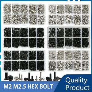 소형 나사 볼트 키트, 전기 나사, 육각 소켓 캡, 노트북 PCB 알렌 볼트 세트, M2 M2.5, 4mm, 5mm, 6mm, 8mm, 10mm, 500 개