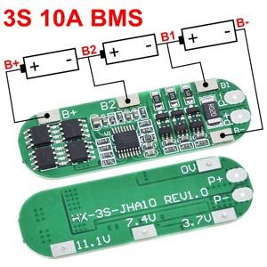 18650 리튬 배터리 충전기 보호 보드, 18650 리튬 이온 배터리 셀 충전, BMS 11.1V 12.6V, 균형 잡힌 3S 10A, 12V