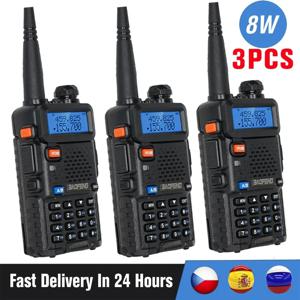 Baofeng UV 5R 워키토키, 휴대용 햄 cb무전기, 듀얼 밴드, VHF, UHF, FM 트랜시버, 양방향 라디오, UV82, UV9R 플러스, 5W, 8W, 3 개, 4 개