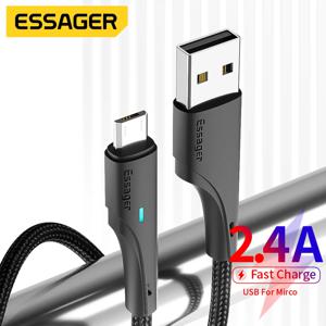 Essager 마이크로 USB 케이블 고속 충전 데이터 케이블 샤오미 리얼미 레드미 노트 삼성 휴대폰 충전기 코드 마이크로 USB 와이어 용