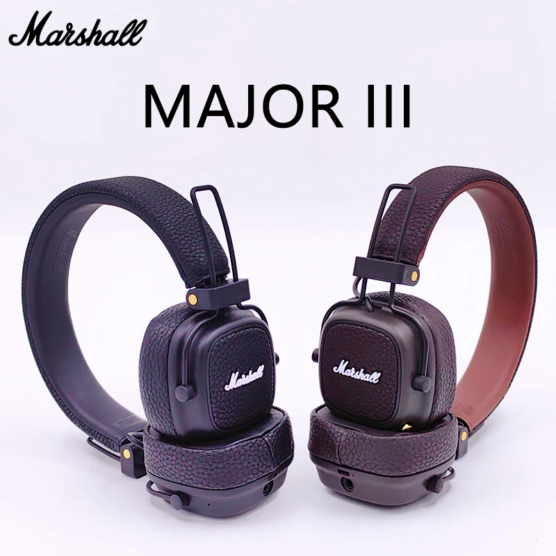 Marshall Major III 3 무선 유선 헤드폰, 마이크 포함, 딥 베이스 게이밍 이어폰, 접이식 스포츠 락 음악 블루투스 헤드셋