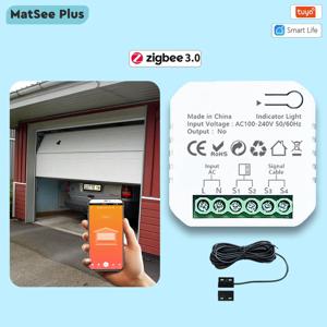 Tuya Smart Life ZigBee 차고 개문기 컨트롤러 도어 센서 포함 드라이 터치 어플리케이션 리모컨 타이밍 음성 제어 Alexa Google Home 지원 ZigBee2MQTT PJ-ZGD01 Tuya ZigBee 게이트웨이 필요