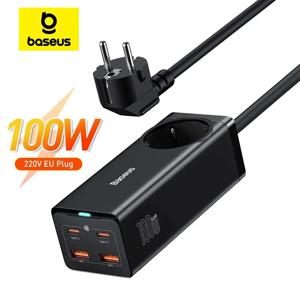 Baseus 데스크탑 멀티탭 충전 스테이션, 100W GaN3 Pro USB 충전기, C 타입 PD QC 고속 충전 4.0, 3.0 고속 충전