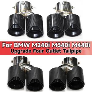 탄소 섬유 머플러 팁 배기 시스템, BMW G20, G21, M340i, G42, 440i, G22, M240i, 듀얼 포 아웃, 깍지 테일 파이프, 2020 +