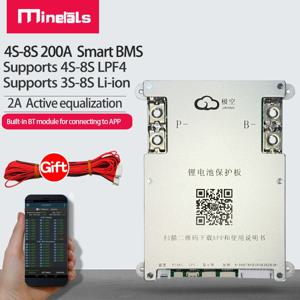 액티브 BMS 스마트 BMS 액티브 밸런스 에너지 전송 내장 블루투스 앱 LCD, 12V, 24V, 3S, Jikong BMS PCM, 4S, 5S, 6S, 7S, 8S, 200A, 2A