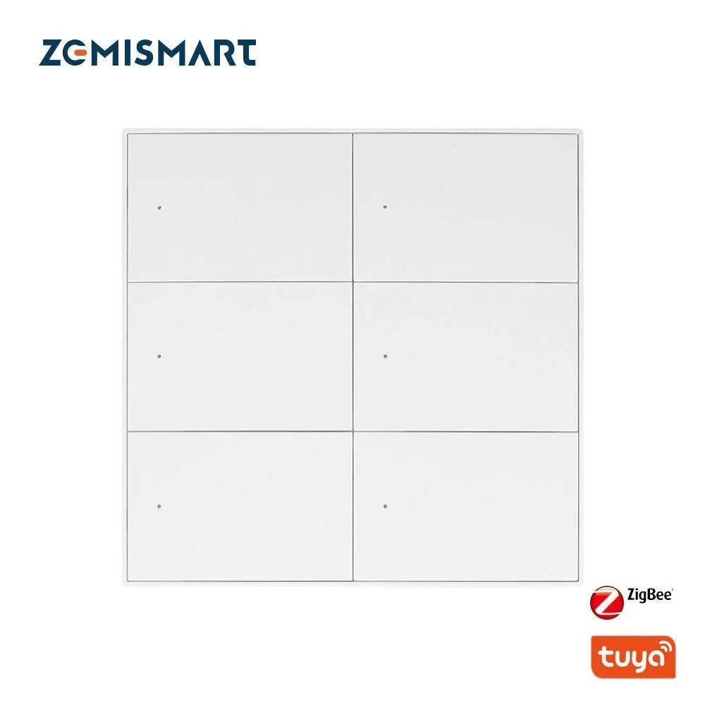 Zemismart 투야 지그비 4 갱 장면 스위치, 6 갱 벽 조명 스위치, 중립 인터럽터, 알렉사 구글 홈 제어