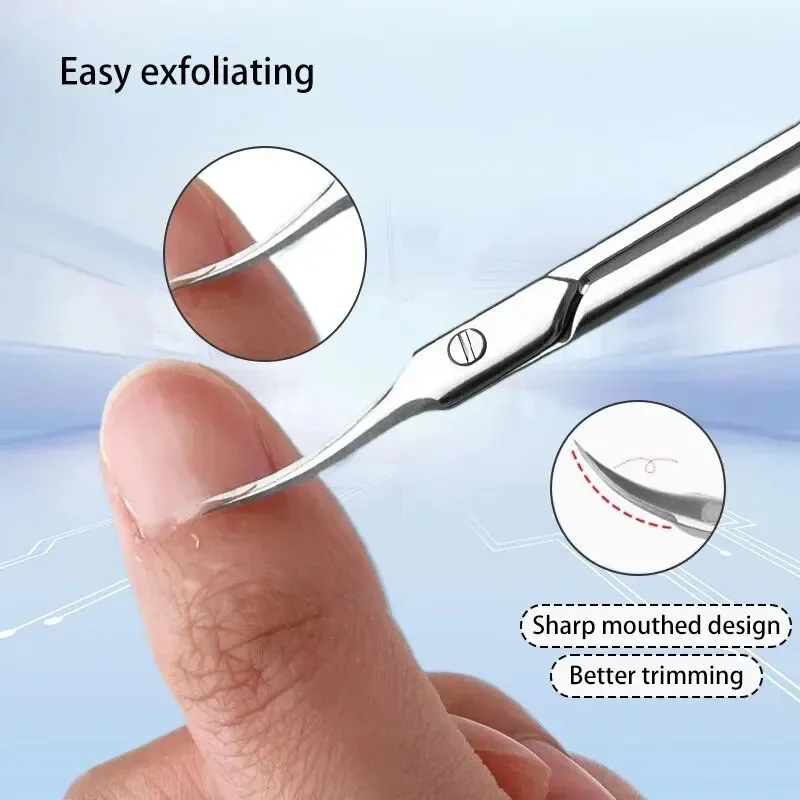 인체 공학적 큐티클 가위-전문 스테인리스 스틸, 저자극성 네일 아트 트리머, 양손 디자인
