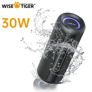 WISETIGER P3 휴대용 블루투스 스피커, 야외 IPX7 방수 베이스 부스트 사운드 박스, TWS 듀얼 페어링, BT5.3 RGB 조명, 30W