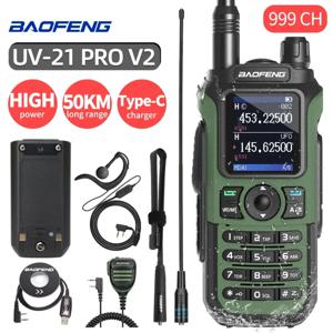 Baofeng UV-21 프로 V2 워키토키, 무선 복사 주파수 트라이 밴드, 강력한 장거리 양방향 라디오, UV-5R 라디오