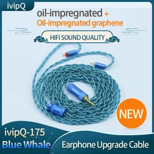 IvipQ 4 코어 LITZ 오일 침수 그래핀 및 OFC HiFi 이어폰 케이블, IE900 MMCX, 캐럿 MK4 용 2 핀 0.78 QDC, 3.5mm, 2.5mm, 4.4mm